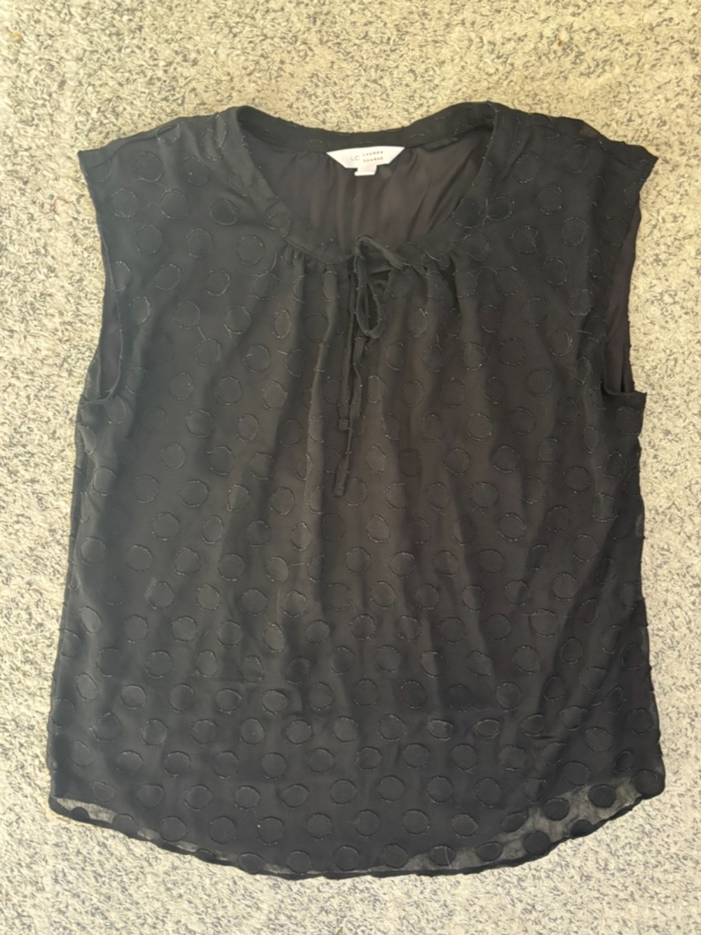 Lauren Conrad Black Polka Dot Blouse
